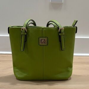 Anne Klein Vibrant Green Tote with Gold Accents